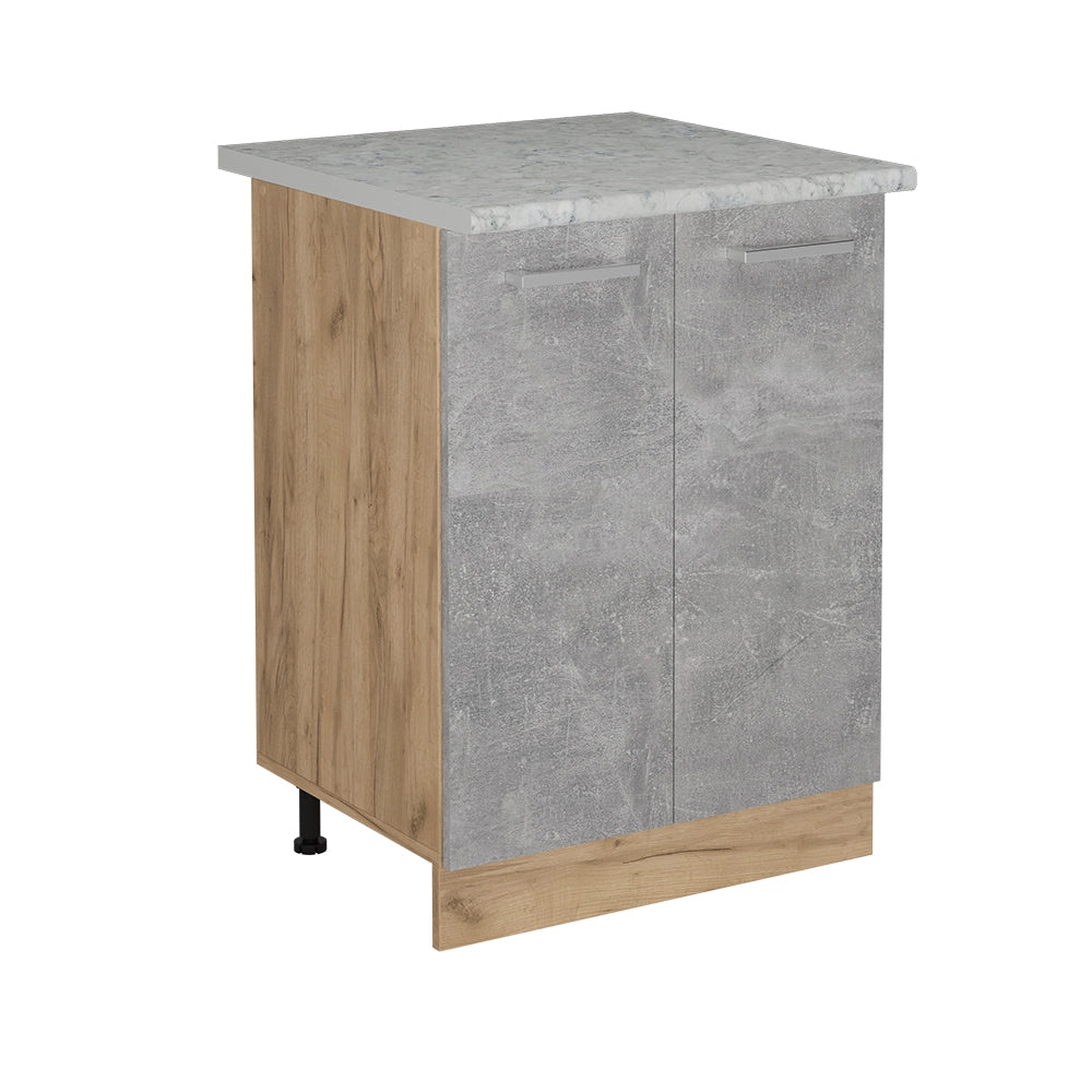 Mobiletto base cucina R-Line Calcestruzzo/Rovere dorato 60 cm PL Marmo Vicco
