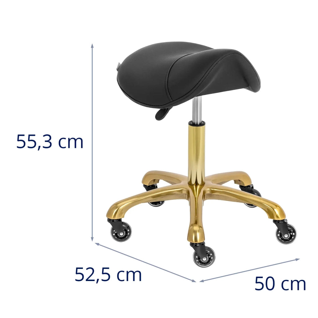 Sgabello da sella per cavallo 150 kg lega di alluminio PVC PU compensato schiuma sintetica nero oro 14_0010084