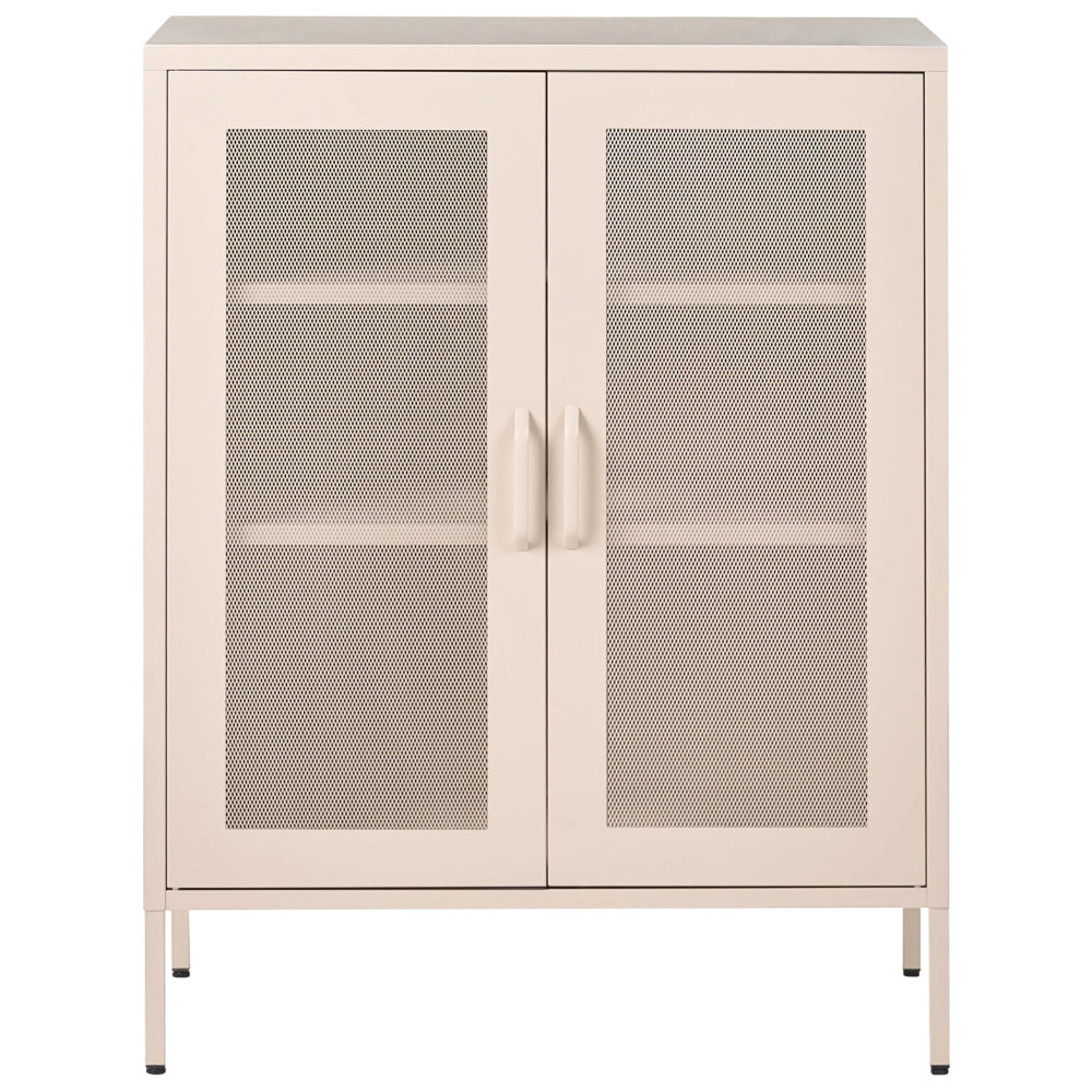 Credenza da ufficio in acciaio in stile industriale moderno 2 ante e 3 ripiani beige chiaro moderno contemporaneo ufficio