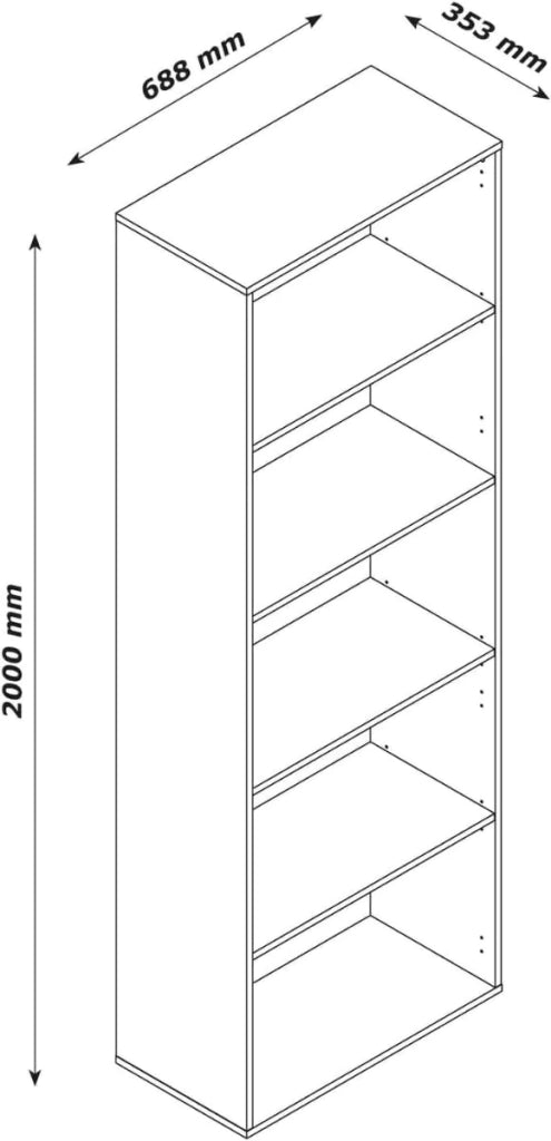 LIBRERIA 5 VANI ROVERE ARTISAN PER STUDIO, CAMERETTA L.69 P.35 H.200 cm