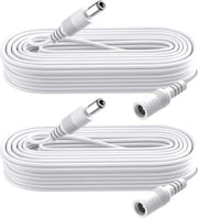 Doppio Cavo di Estensione per Telecamere di Sorveglianza - 12V DC DVR Standalone - Cavo di Estensione 55 mm x 21 mm - 98ft / 3 m
