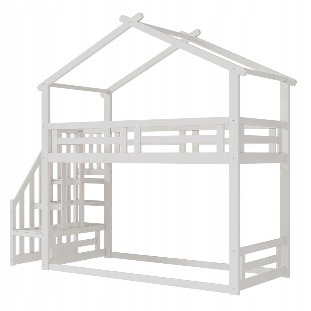 Letto a castello basso 90x200 bianco - Xylo