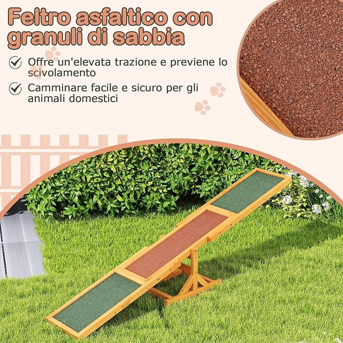 Altalena per Agility Cane, Set di Esercizi e Giochi per Cani, Giocattolo da Esterno, Attrezzatura per Allenamento dell'Equilibrio, Forniture per Animali per Percorsi a Ostacoli (Giallo)