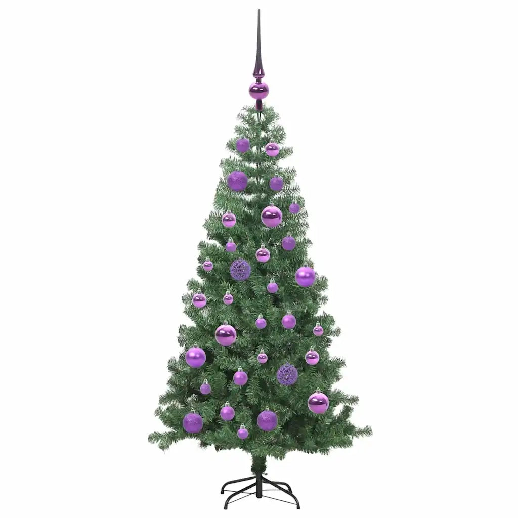 Albero di Natale con 150 LED con supporto Verde 120 cm PVC 3396364