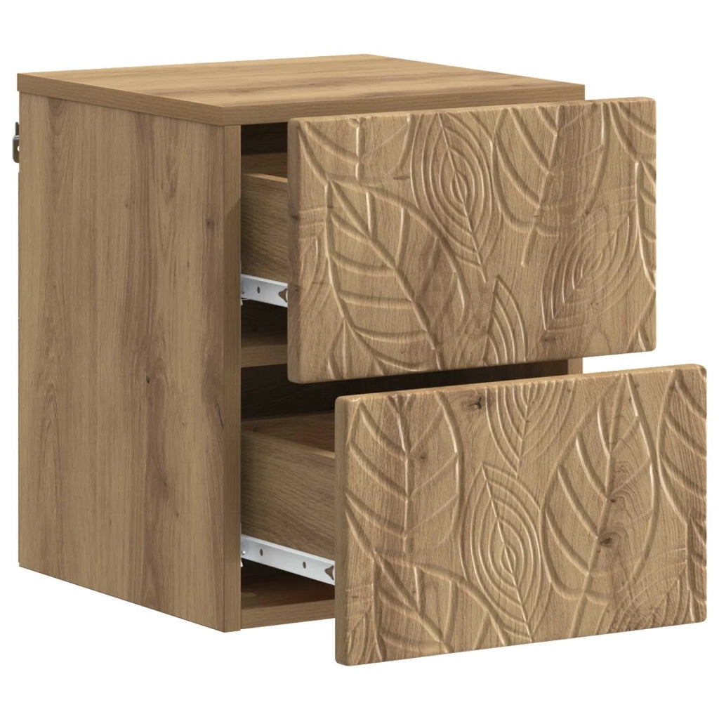 Mobiletto da notte a muro Rovere Artigianale 34,5 x 33 x 40 cm 898823