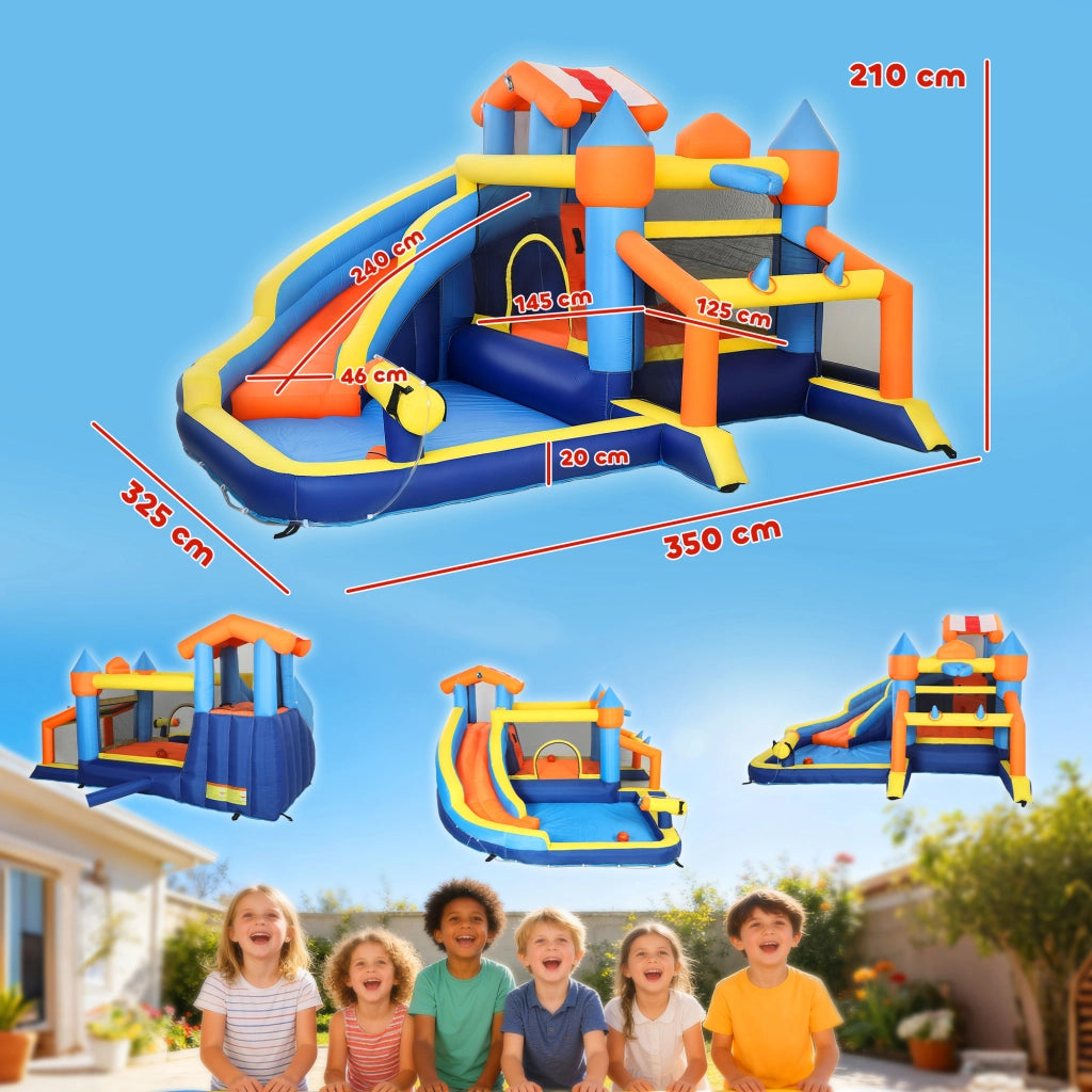 Castello gonfiabile 8 in 1 con scivolo e piscina ¨C zephmum ¨C Multicolore