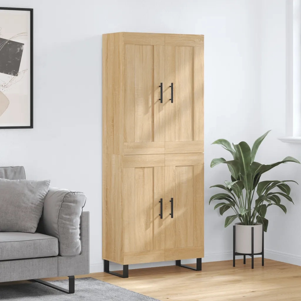 Credenza-Buffet-Armadio da cucina Rovere Sonoma 69,5x34x180 cm in Legno Multistrato 937441