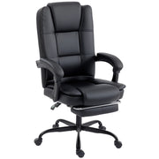 Sedia da Ufficio Ergonomica 65x67x112-122 cm Reclinabile 150° con Poggiapiedi in Cotone e Metallo Nero