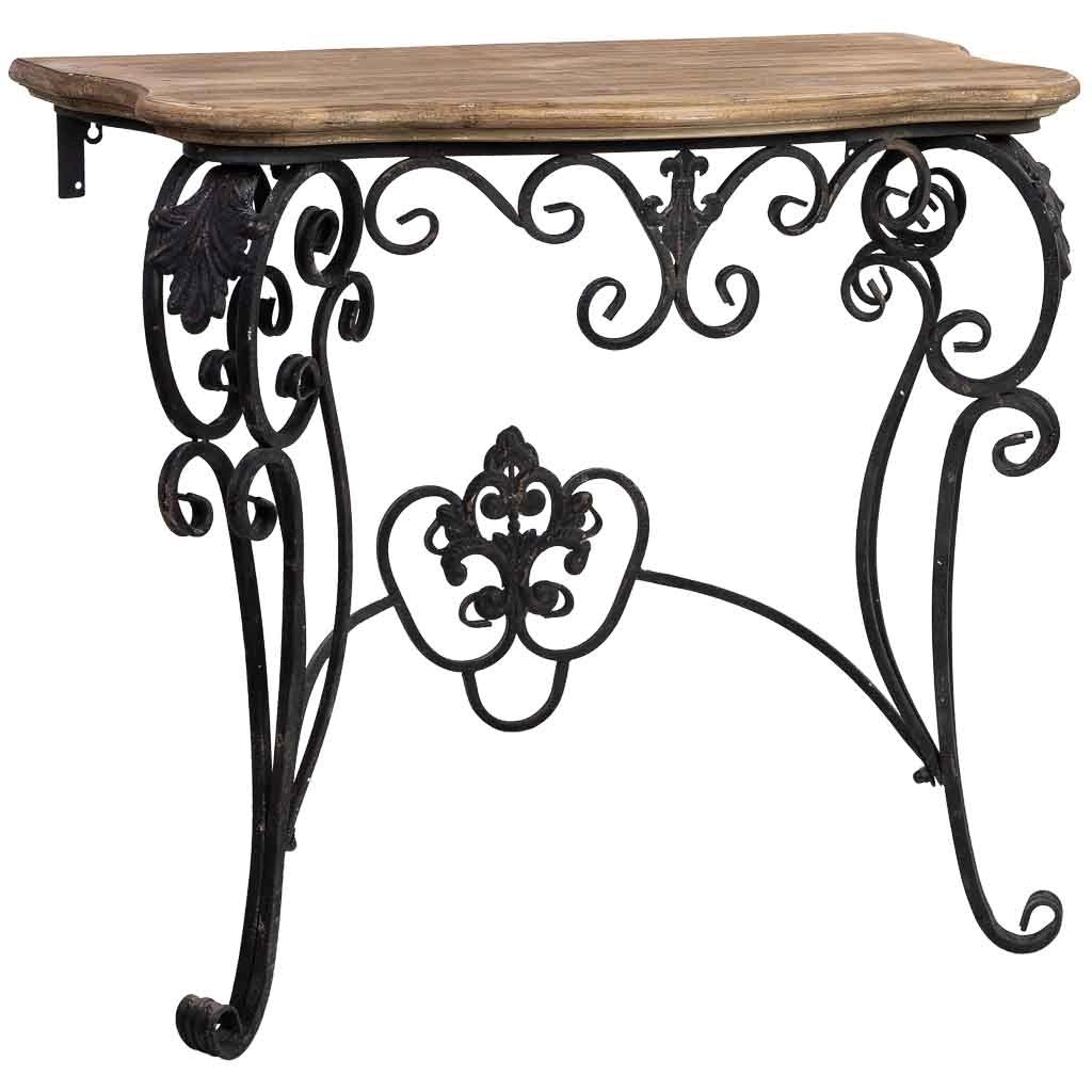 Console in legno e metallo finitura invecchiata 87x41x80h cm