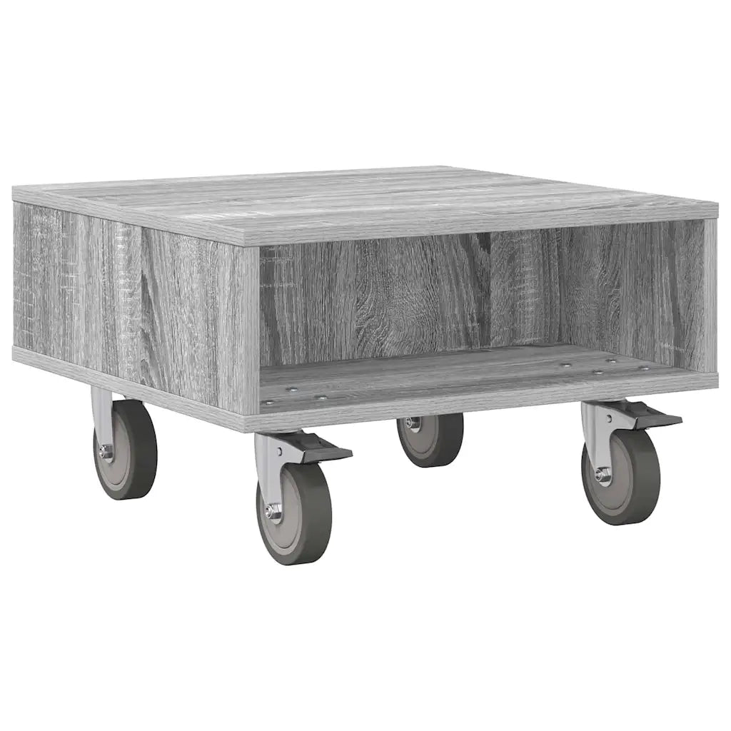 Tavolino con Ruote Grigio Sonoma 50,5 x 50 x 30 cm 891029