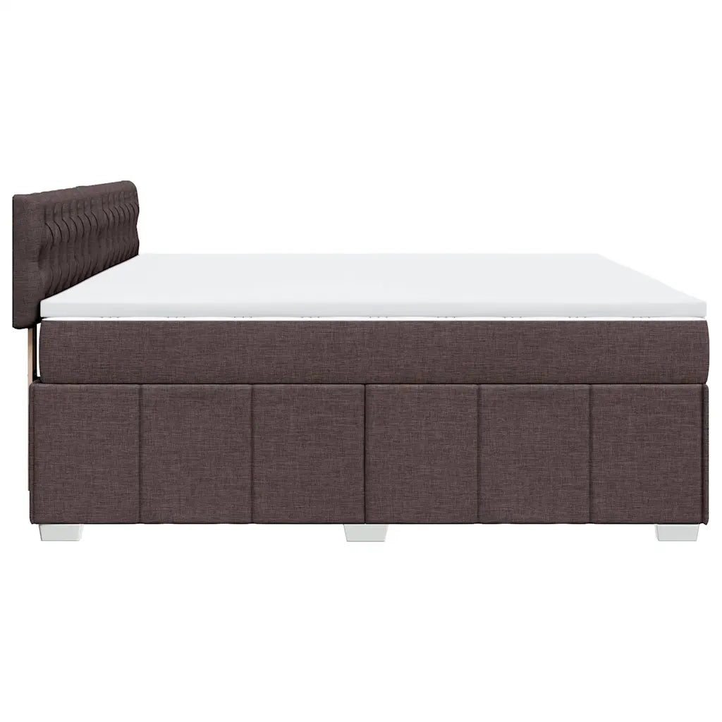 vidaXL Giroletto a Molle con Materasso Marrone Scuro 180x200cm Tessuto
