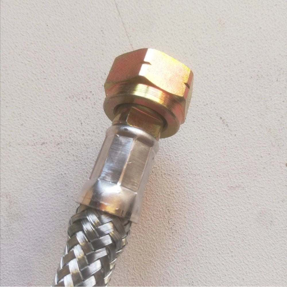Flessibile gas da 1/2 x 70cm per bombola attacco femmina femmina - 2 guarnizioni incluse