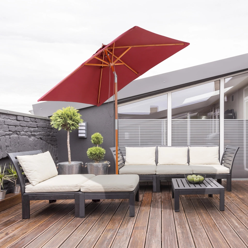 Ombrellone da giardino ¨C zephmum ¨C rettangolare 200x150x235 cm rosso vino