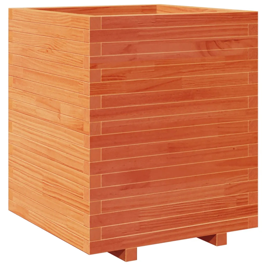 Fioriera Giardino Marrone Cera 60x60x72,5cm Legno Massello Pino