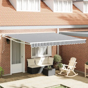 Tenda Retrattile Antracite e Bianca 4x3 m Tessuto e Alluminio 3216115