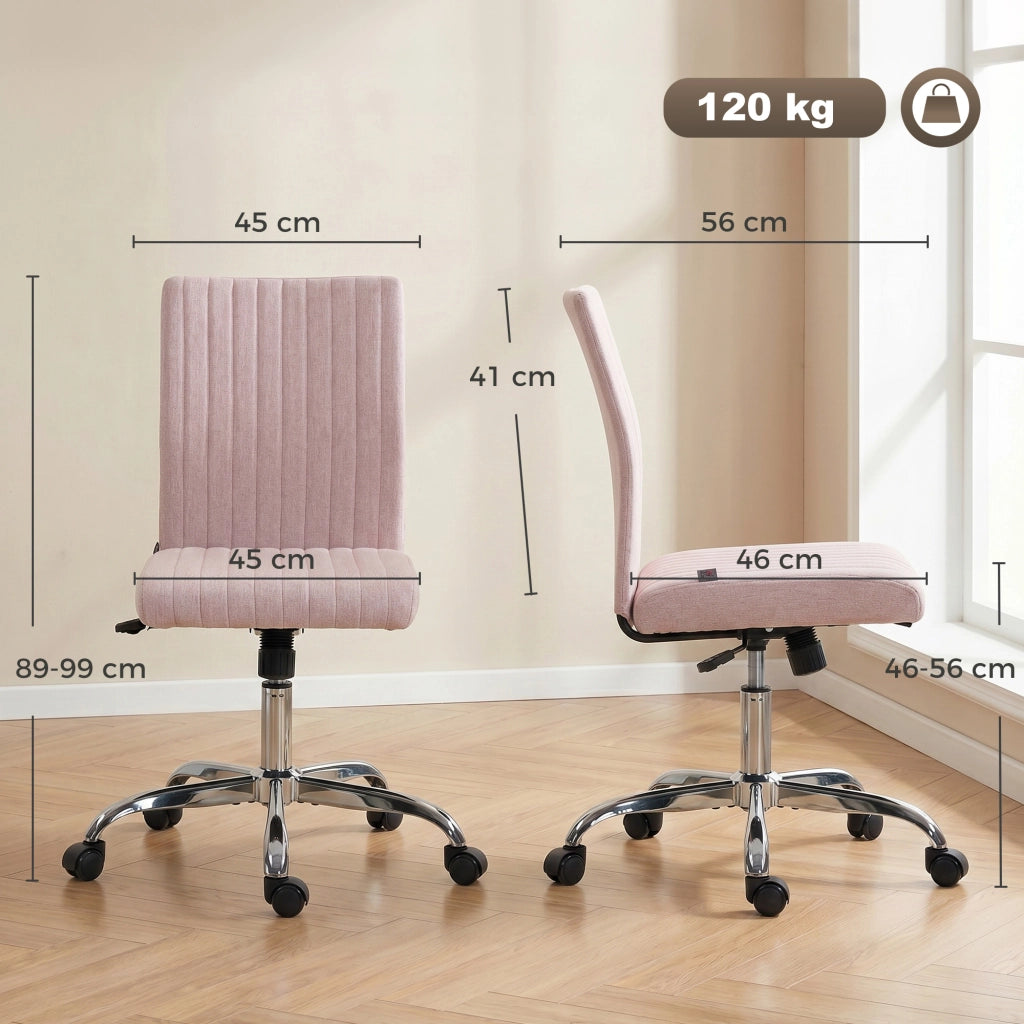 Sedia da ufficio girevole 360¡ã ¨C Xylo ¨C Altezza regolabile, senza braccioli, rosa