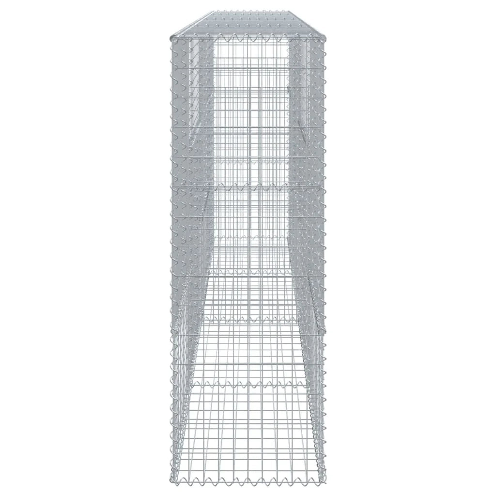 Gabbione recinto a gabbia muro di contenimento con coperchio 400 x 50 x 150 cm ferro zincato argento 02_0040164