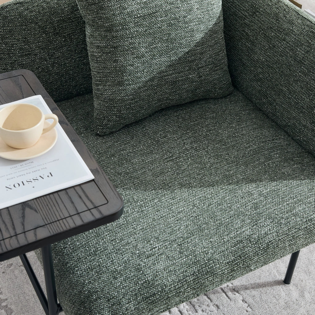 POLTRONA con tavolino laterale 86x72x71 cm Chenille Verde