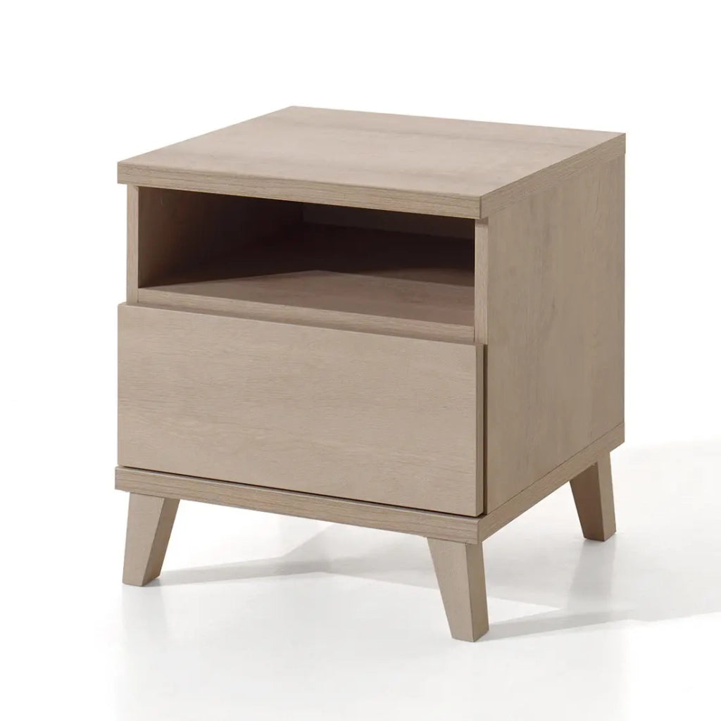 Tavolino da notte LOUISE – 1 cassetto + 1 vano – Rovere River Oak