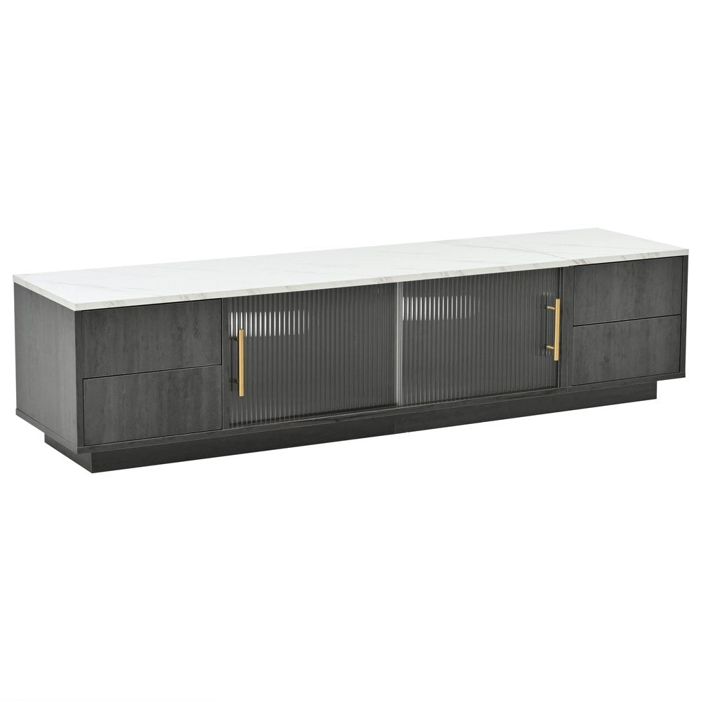 Mobile TV con Cassetti ¨C Xylo ¨C Grigio Marmo, Push-to-Open, 160 cm