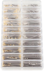 Kit di attrezzi per orologi - 200 pezzi - 10 misure - astuccio di conservazione - laccio per orologio - bussola a vite in acciaio inossidabile - diametro 1,3 mm