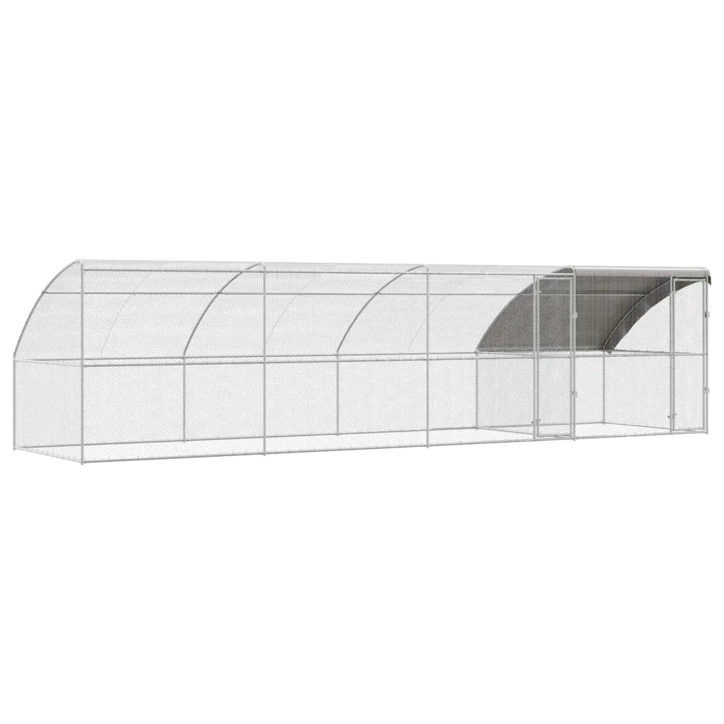 Gabbia per polli 4 pz Argento 800 x 200 x 200 cm Acciaio e PE 3381111