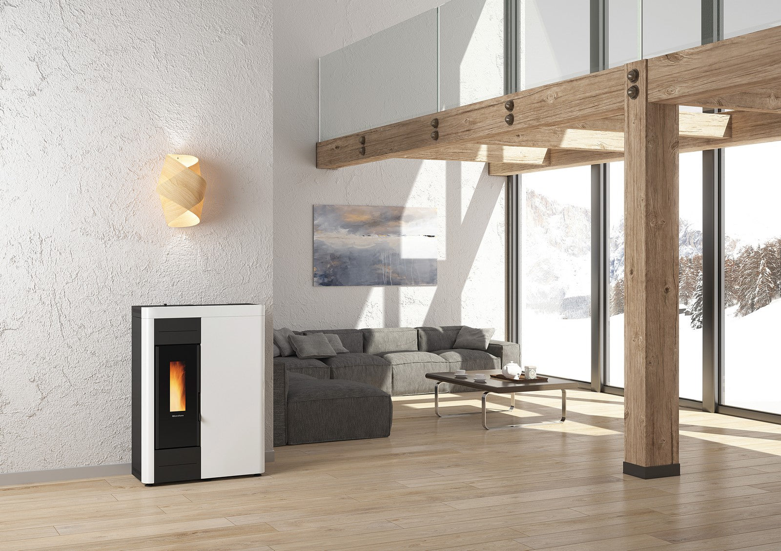 stufa pellet 15,5 kw virna idro bianco cod:ferx.94786