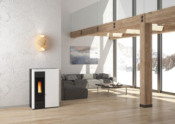 stufa pellet 15,5 kw virna idro bianco cod:ferx.94786