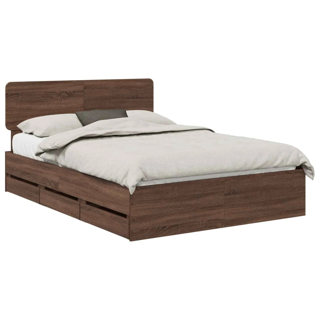 Struttura del letto con cassetto Quercia marrone 140 x 190 cm 3412191