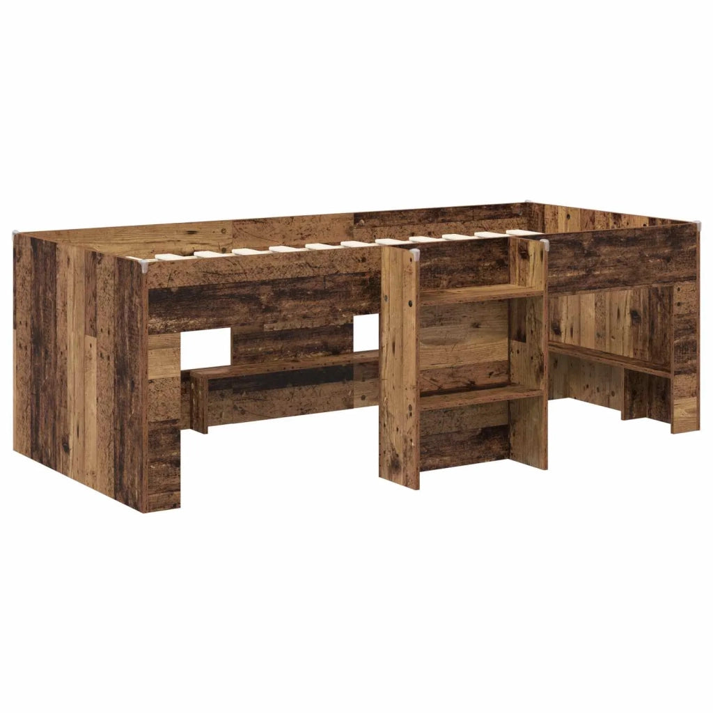 Letto Alto per Bambini 2 pcs Legno antico 98.5 x 200 cm