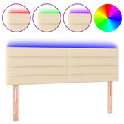 Testiera | Testata a LED Crema 144x5x78/88 cm in Tessuto