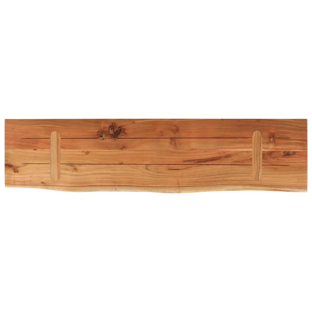 Mensola a Muro 80x20x2,5cm Rettangolare Legno Acacia Bordi Vivi 370226