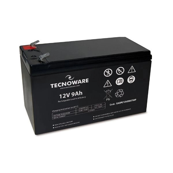 Batteria tecnoware 12v 9.0ah faston 6,3mm eacpe12v09atwp