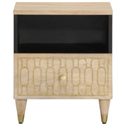 Set di 2 Comodini | Armadio da Notte | Mobiletto da notte 40x33x46 cm in Legno Massello di Mango