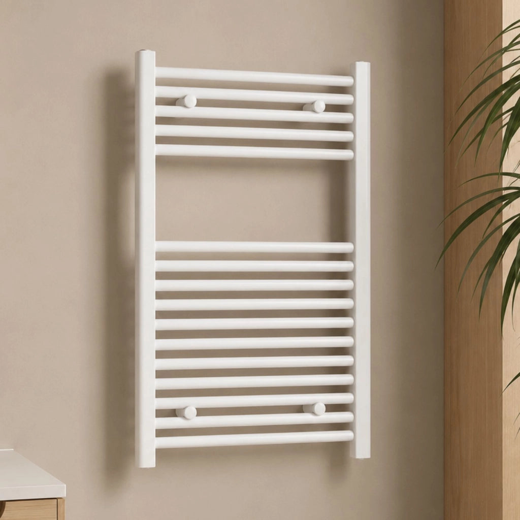Termoarredo bianco in acciaio scaldasalviette per bagno elegante *** misure h770xl450xi400 16 tubi, pezzi 1