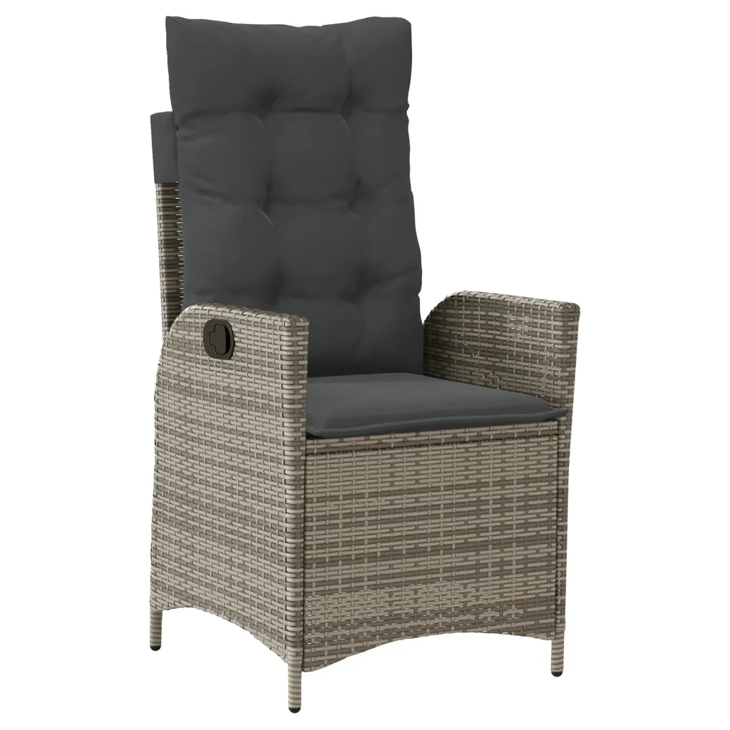 Set da Pranzo da Giardino 7 pz con Cuscini in Polyrattan Grigio 3213229