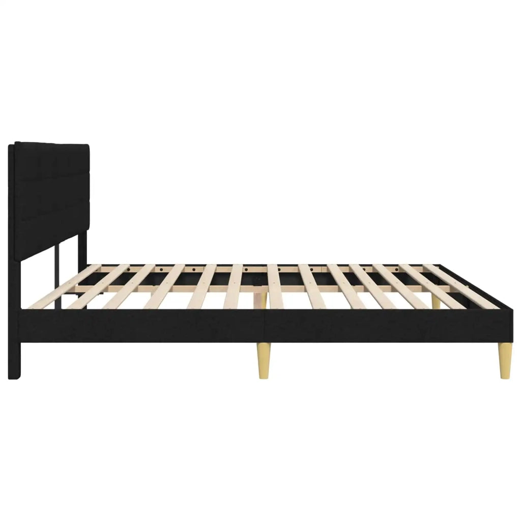 Struttura del letto con testiera Nero 200 x 200 cm Tessuto 42027608