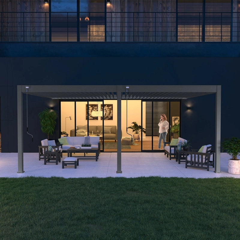 Pergola bioclimatica OmbrÃ©a VS addossata 4x6M - V2 - Antracite