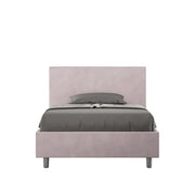 Letto una piazza e mezza senza rete imbottito 120x190 microfibra glicine Adele