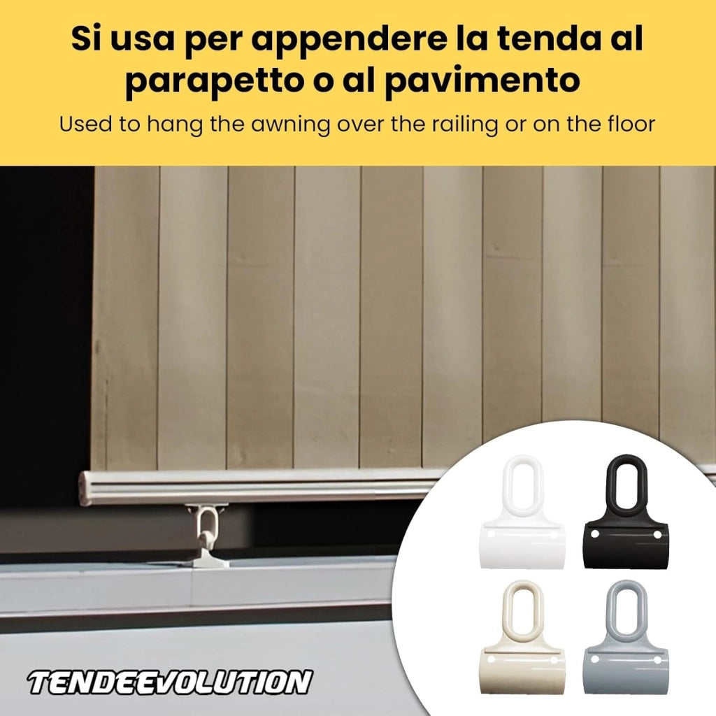 Gancio per Tenda da Sole in Pvc - Occhiello Per Tenda A Caduta Mod. Paletta Colore Avorio