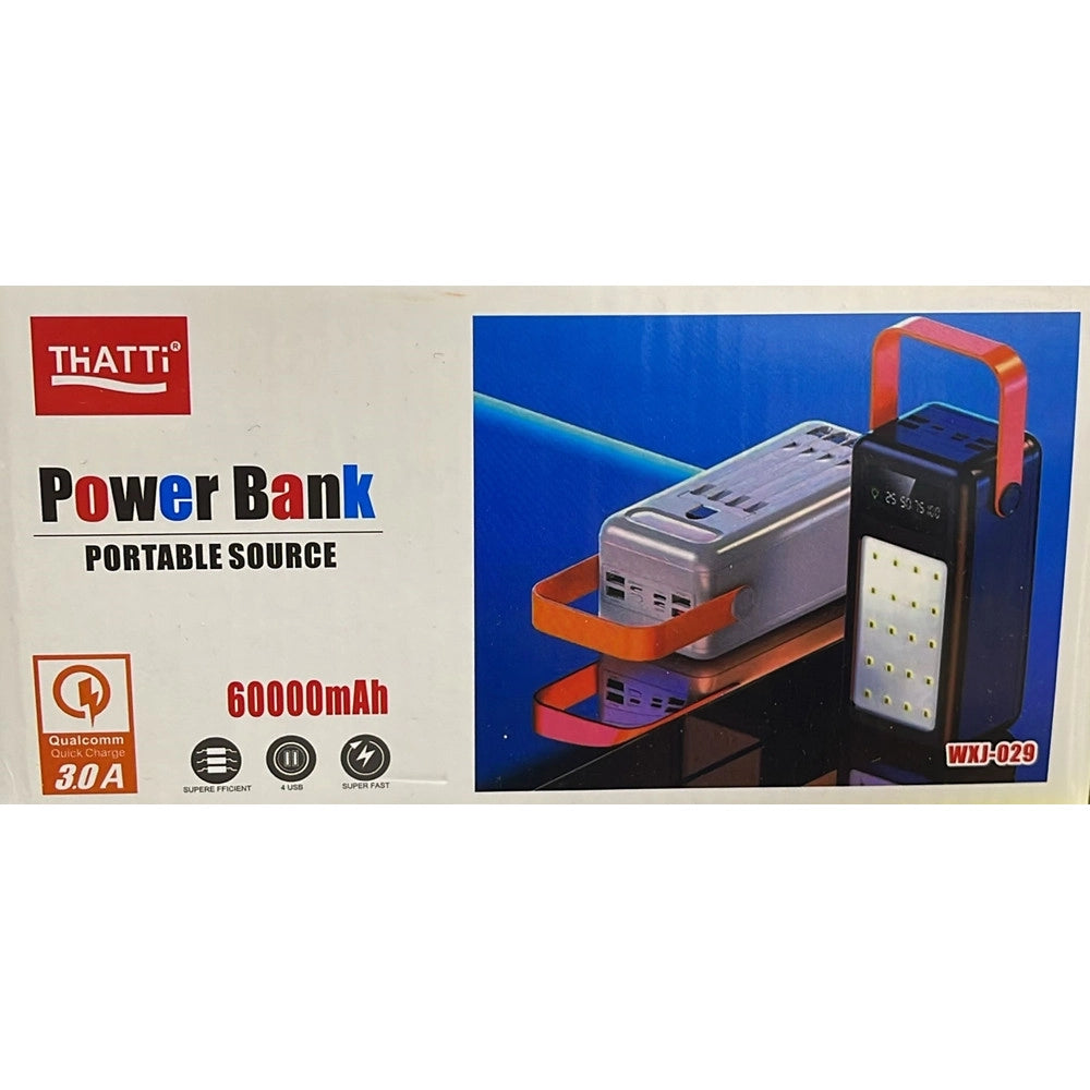 Trade Shop - Power Bank 60000mah Qc 3.0 Pd Wxj-029 Batteria Esterna Portatile Con Display 4 Porte Usb -