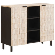 Credenza con lo scaffale Finitura Bianco Lavato 90 x 33 x 75 cm 4017892