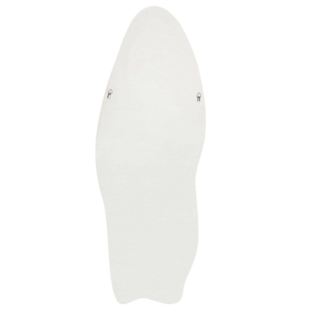 Specchio da parete in MDF bianco con cornice in vetro 57 x 160 cm Forma irregolare Decorativo a parete Pezzo d'arredo in stile moderno