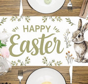 Tavolo di Pasqua 72 × 14 Pollici – Con Cinghiale, Uova di Pasqua e Fiori – Decorazione di Tavola di Primavera