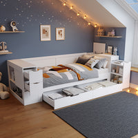 Letto bambini - Xylo - 90x200 cm contenitore bianco
