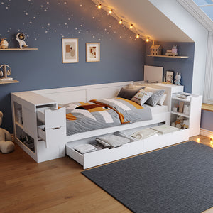 Letto bambini - Xylo - 90x200 cm contenitore bianco