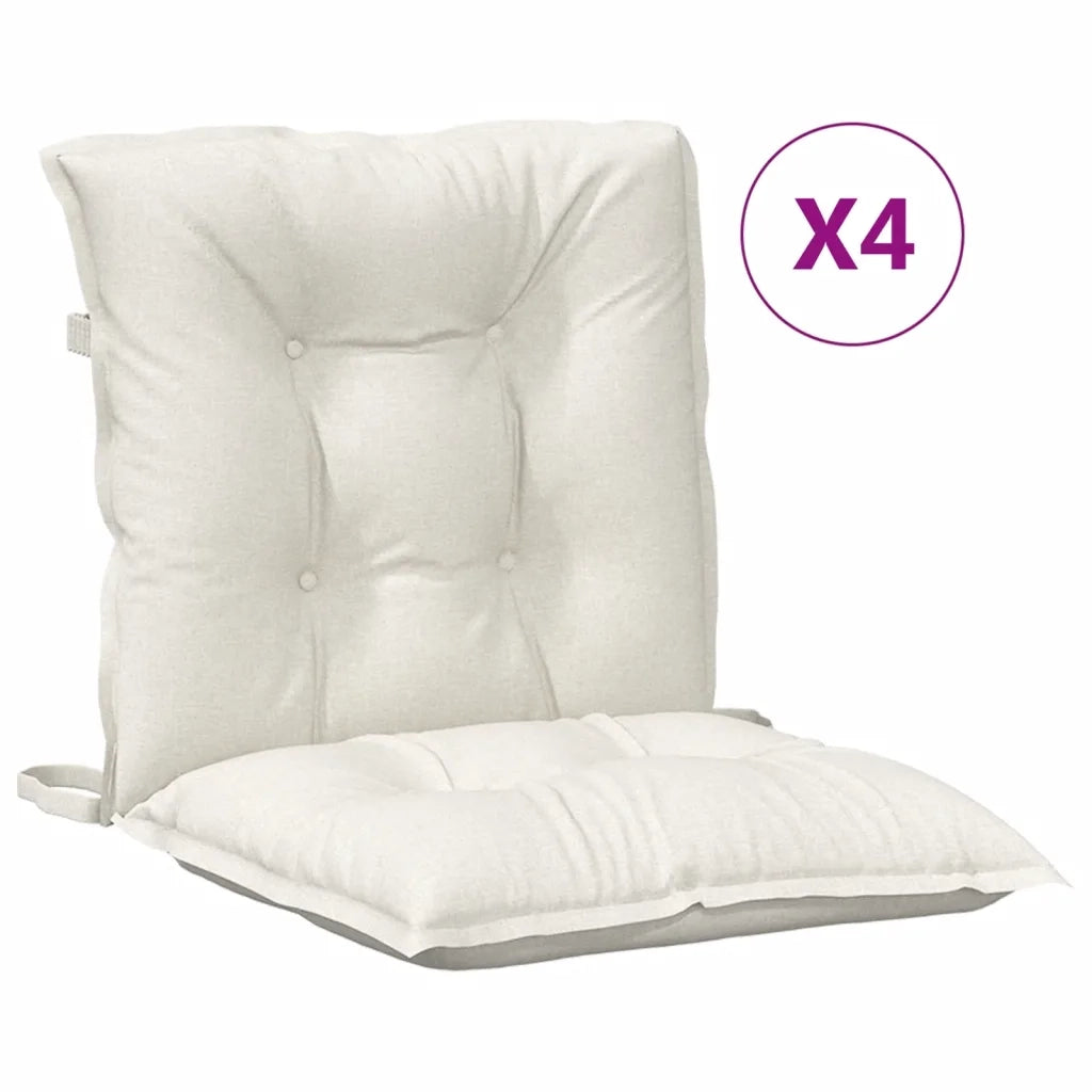 Cuscini Sedia Schiena Bassa 4 pz Crema MÃ©lange 100x50x7 Tessuto