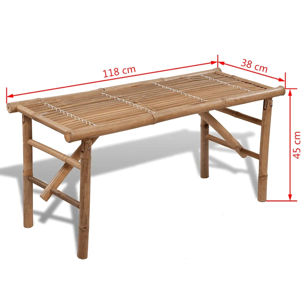 Panca da Giardino Pieghevole 118 cm in Bambù 41503