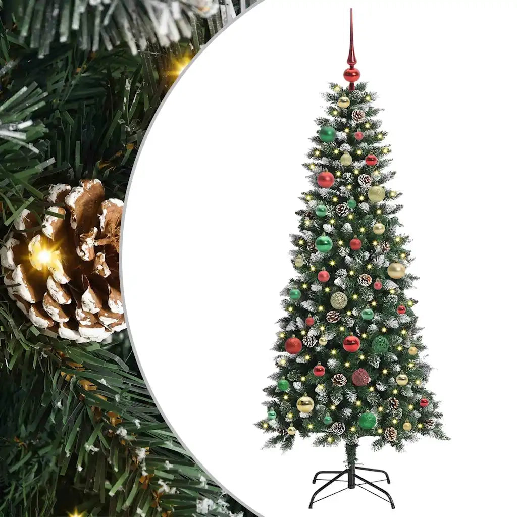 Albero di Natale Artificiale-Albero Natalizio con 150 LED Verde 150 cm 451126