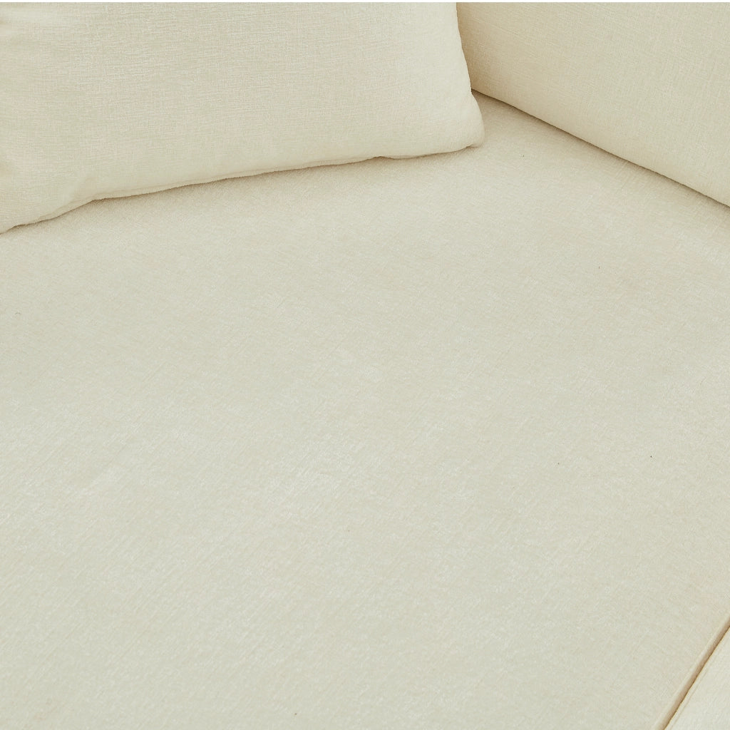 Divano letto pieghevole 2 in 1 con funzione letto e porte USB e Type-C con tasche portaoggetti in tessuto beige